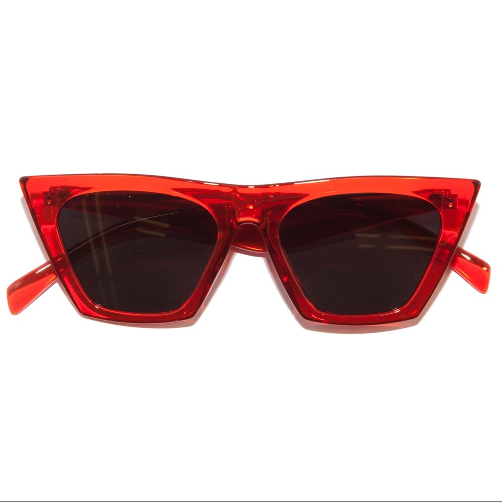 Retro 60s Red & Smoke Lens Catfarer Sunglasses